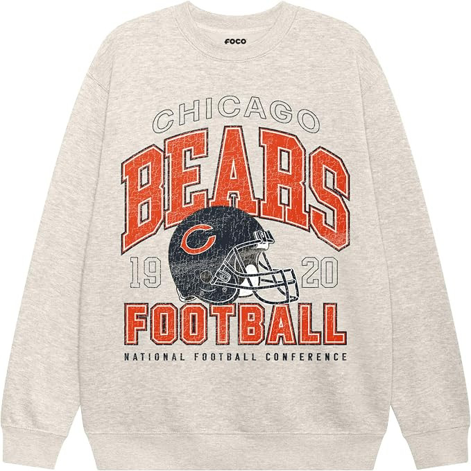 FOCO Unisex Adult NFL Varsity Team Logo Crew Neck Sweatshirt | Amazon (US)