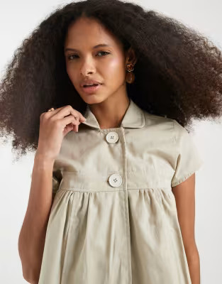 Motel Kaelus cotton twill shirt in latte  | ASOS | ASOS (Global)