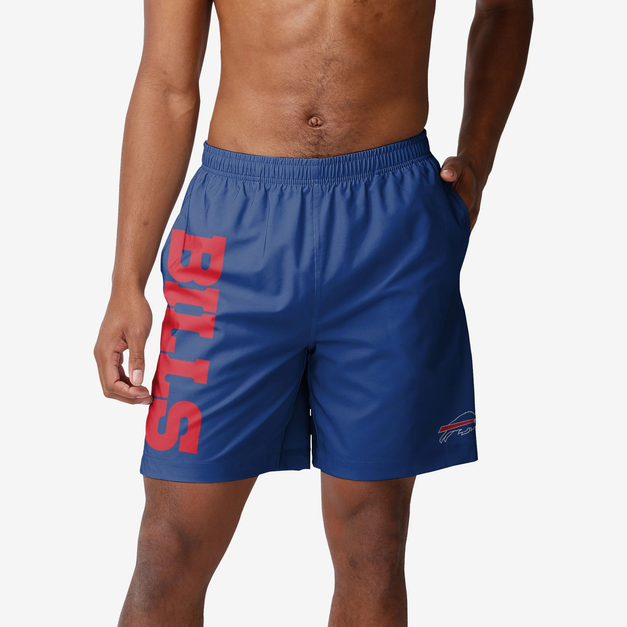 Buffalo Bills Solid Wordmark Traditional Swimming Trunks | FOCO inc