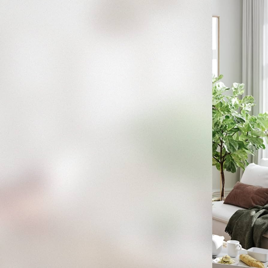 HIDBEA Frosted Window Privacy Film Heat Control UV Blocking, Static Cling Non-Adhesive Reusable D... | Amazon (US)