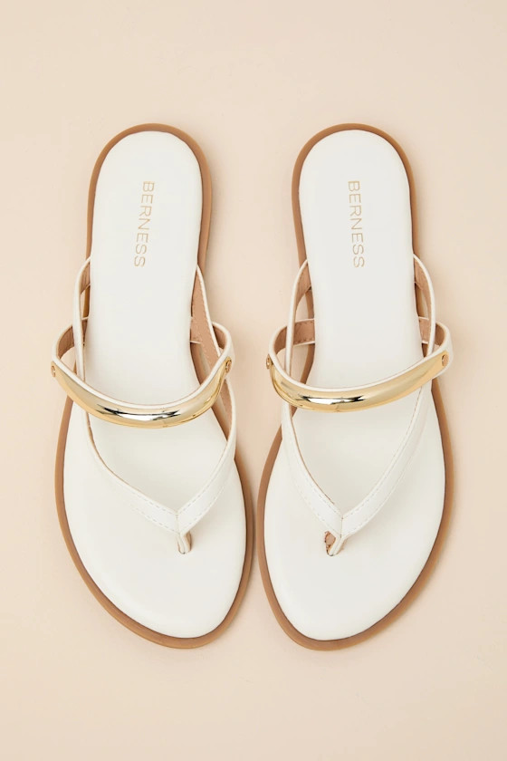 Talani White Flat Thong Sandals | Lulus