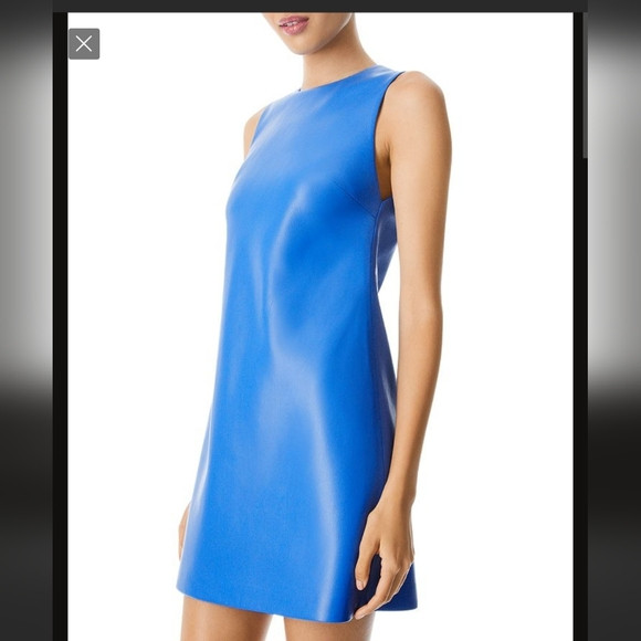 Alice + Olivia Blue Faux Leather Dress | Poshmark