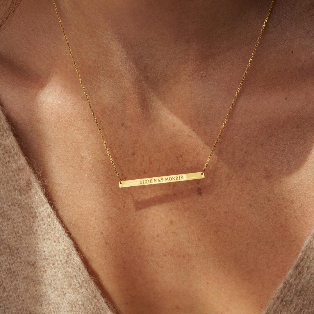 Custom Engraved Name Bar Necklace by Gracepersonalized - Personalized Name Necklace - Gift for Mo... | Etsy (US)