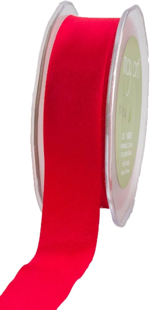 May Arts 1-Inch Wide Ribbon, Red Satin | Amazon (US)