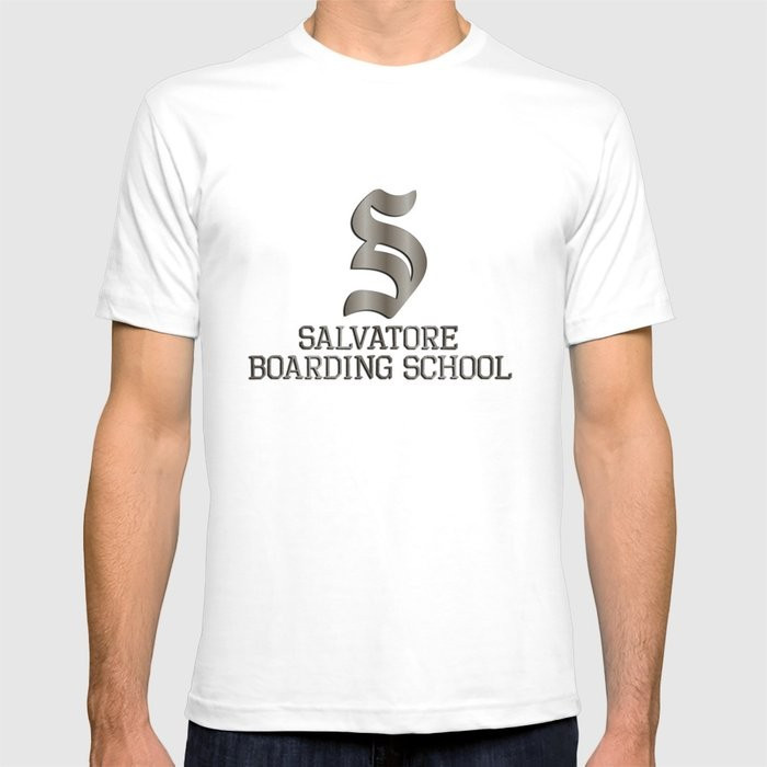Salvatore Boarding School Graphic T-shirt by Sasyall - White - SMALL - Mens Fitted Tee | Society6