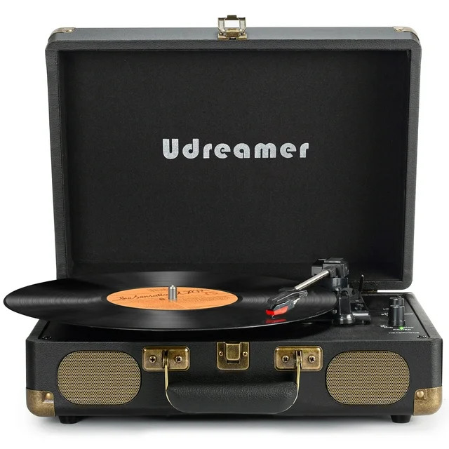 Udreamer Vinyl Record Player with 3-speed Turntable & Built-in Speakers Portable Suitcase-Audio T... | Walmart (US)