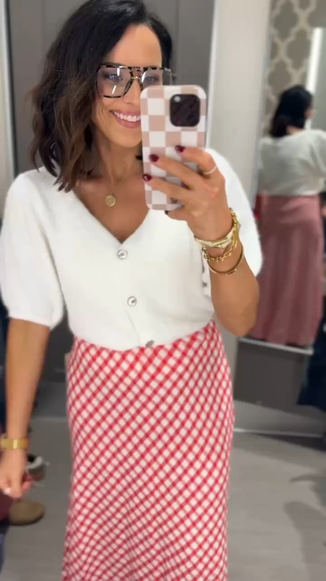 This outfit is perfect for Valentine's Day, work, or elevated everyday wear. Loving the red and white pattern. So cute and so affordable! Teacher wear Valentine's Day holiday red outfit mom life red skirt target must haves everyday wear cute work outfits statement red piece Vintage Pickin 

#LTKValentine #LTKootd #LTKdayinmylife