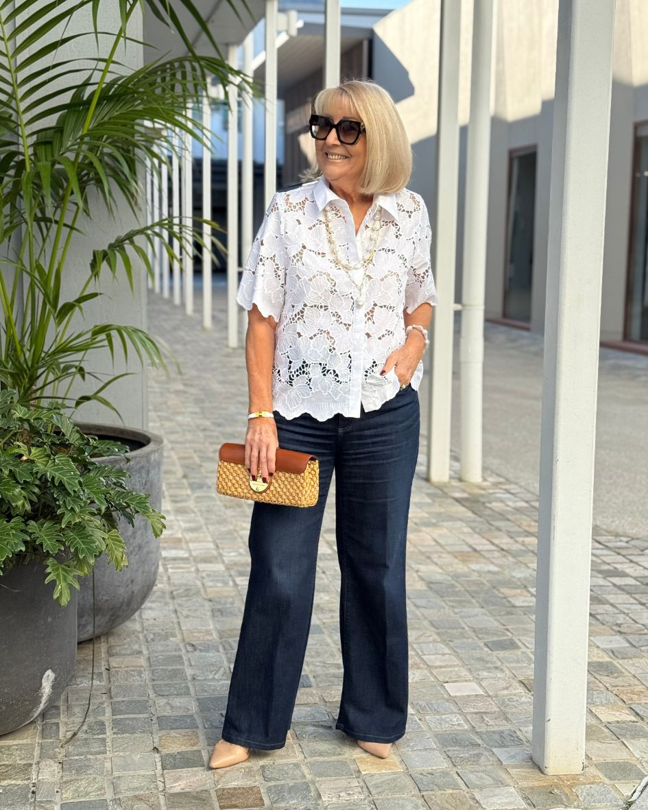 I love this beautiful embroidered lace top with dark denim jeans. The top has sold out, but I have linked some alternatives.  

 #LTKaustralia #LTKjeans #LTKover50style