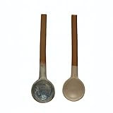 Creative Co-Op Stoneware, Reactive Glaze, Set of 2 Colors Spoon Set, 7" L x 2" W x 1" H, Terracot... | Amazon (US)