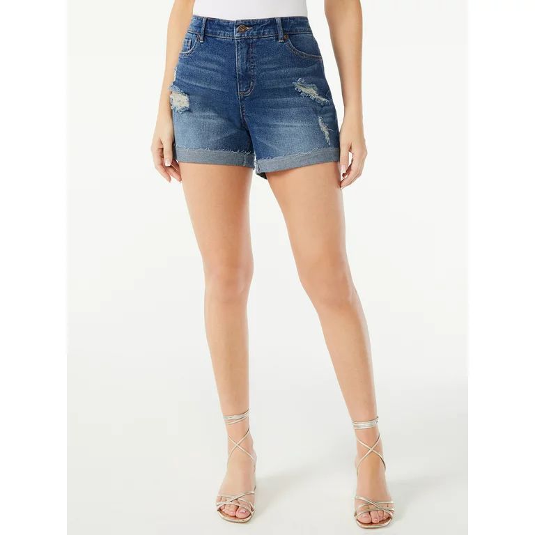 Sofia Jeans Women's Lila Mid Rise Cuff Short | Walmart (US)