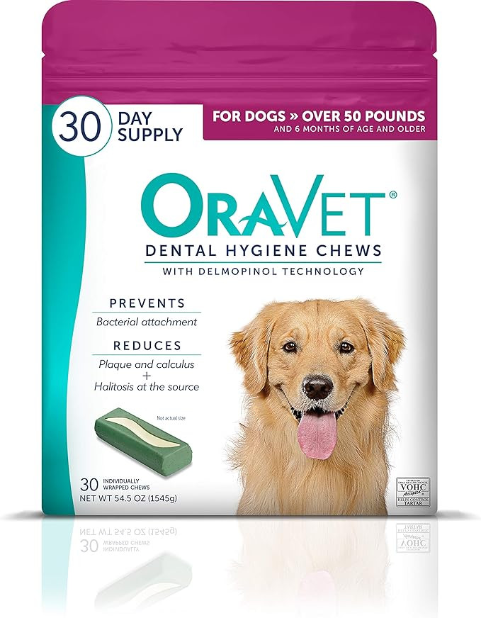 ORAVET Dental Chews for Dogs, Oral Care and Hygiene Chews (Large Dogs, Over 50 lbs.) Pink Pouch, ... | Amazon (US)