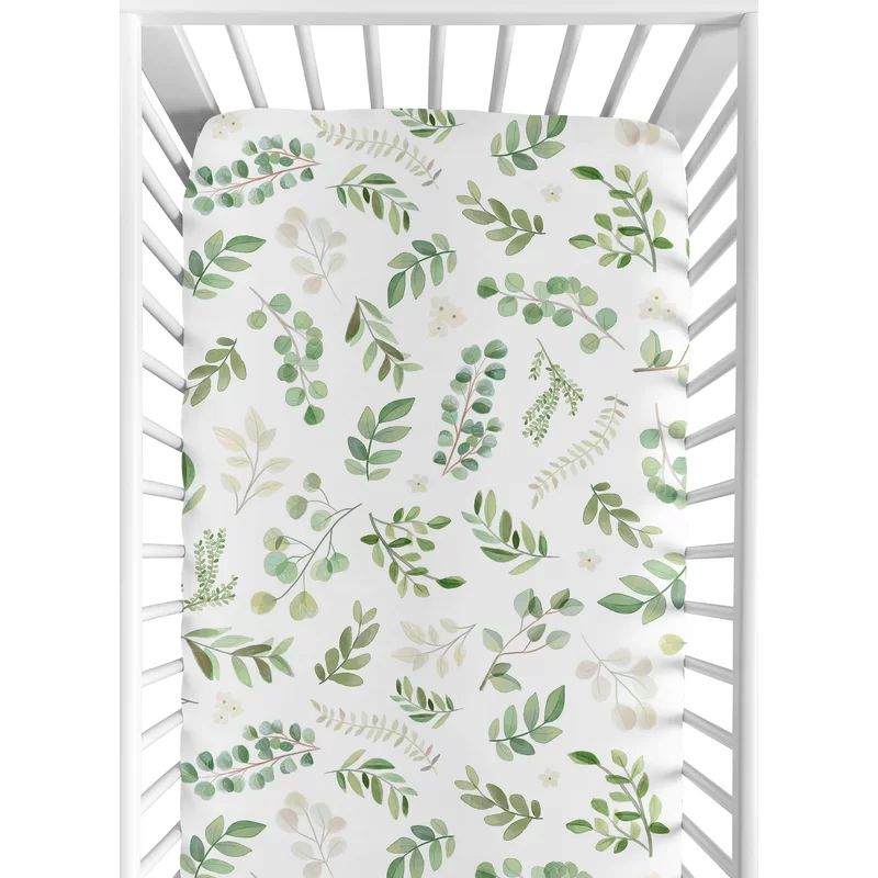 Botanical Floral Leaf Fitted Crib Sheet | Wayfair North America