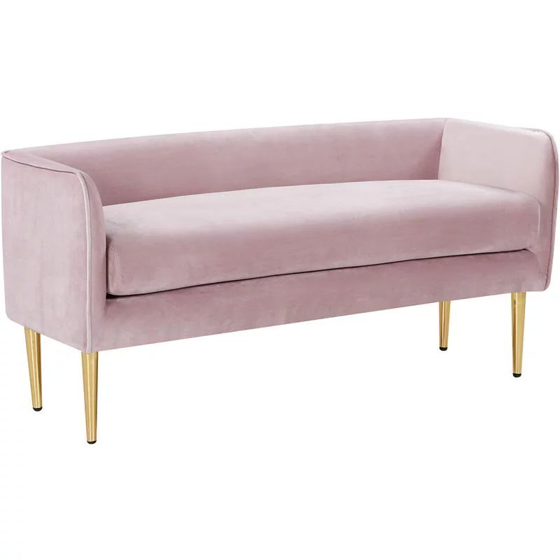 Meridian Furniture Audrey 19"H Contemporary Velvet Bench in Pink | Walmart (US)