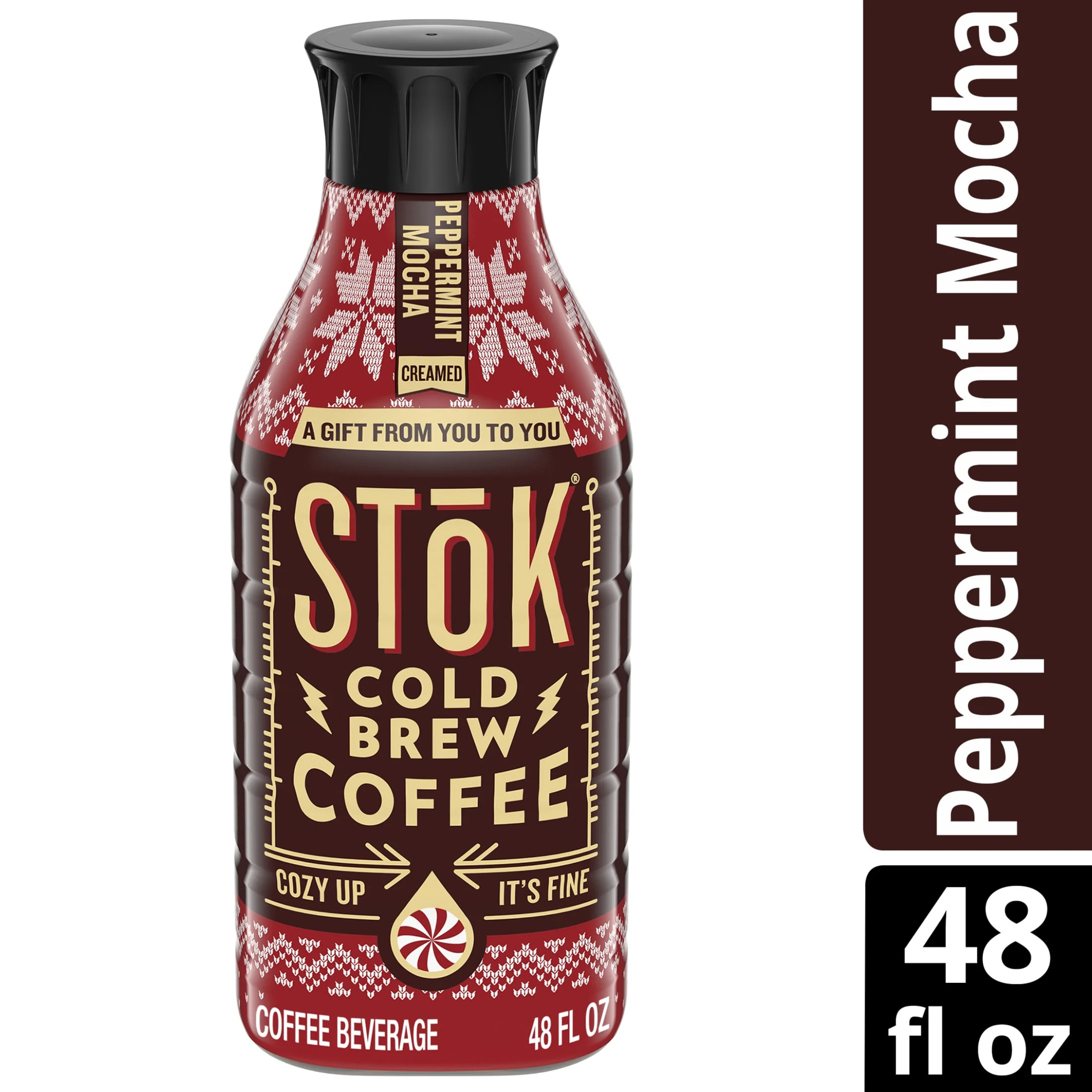 SToK, Sweetened, Peppermint Mocha Creamed Cold Brew Coffee, 48 fl oz Bottle | Walmart (US)