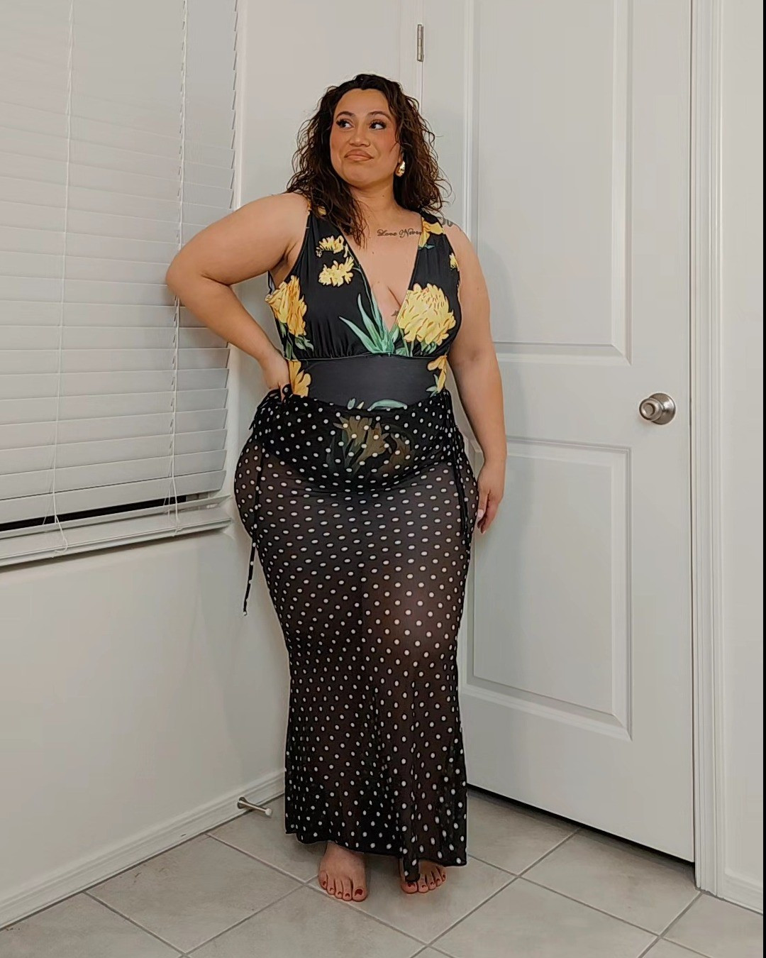 Amazon Milumia Women's Polka Dots Mesh Long Skirt Drawstring Side See Through Sheer Swimwear Cover Ups

#LTKMidsize #LTKPlusSize