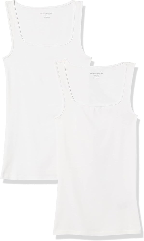Amazon Essentials womens Slim Fit Square Neck Tank Top | Amazon (US)