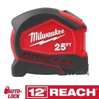 Milwaukee 25 ft. Compact Auto Lock Tape Measure-48-22-6825 - The Home Depot | The Home Depot