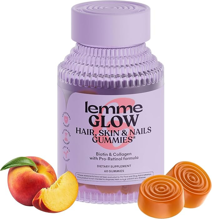 Lemme Glow Collagen Gummies for Thick Hair, Strong Nails & Healthy Skin with Multi-Collagen Pepti... | Amazon (US)