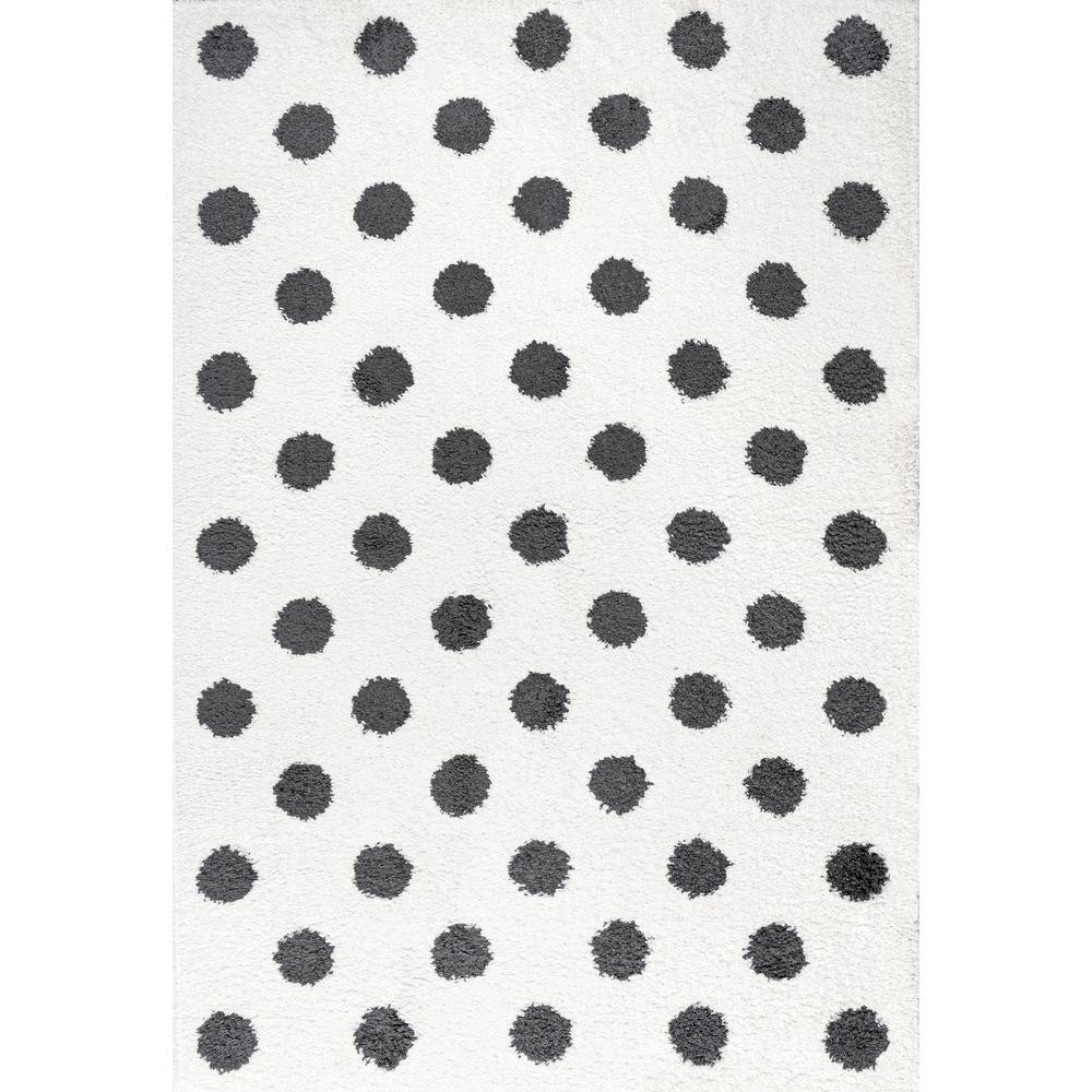 JONATHAN Y Pere Modern Charcoal Dot Shag White/Black 8 ft. x 10 ft. Area Rug | The Home Depot