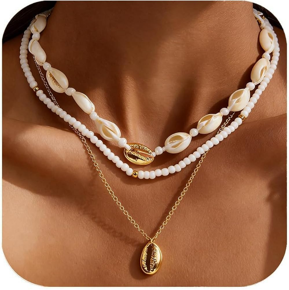 Beach Boho Statement Necklaces for Women, Adjustable Ocean Charm Necklaces for Summer Jewelry Gif... | Amazon (US)