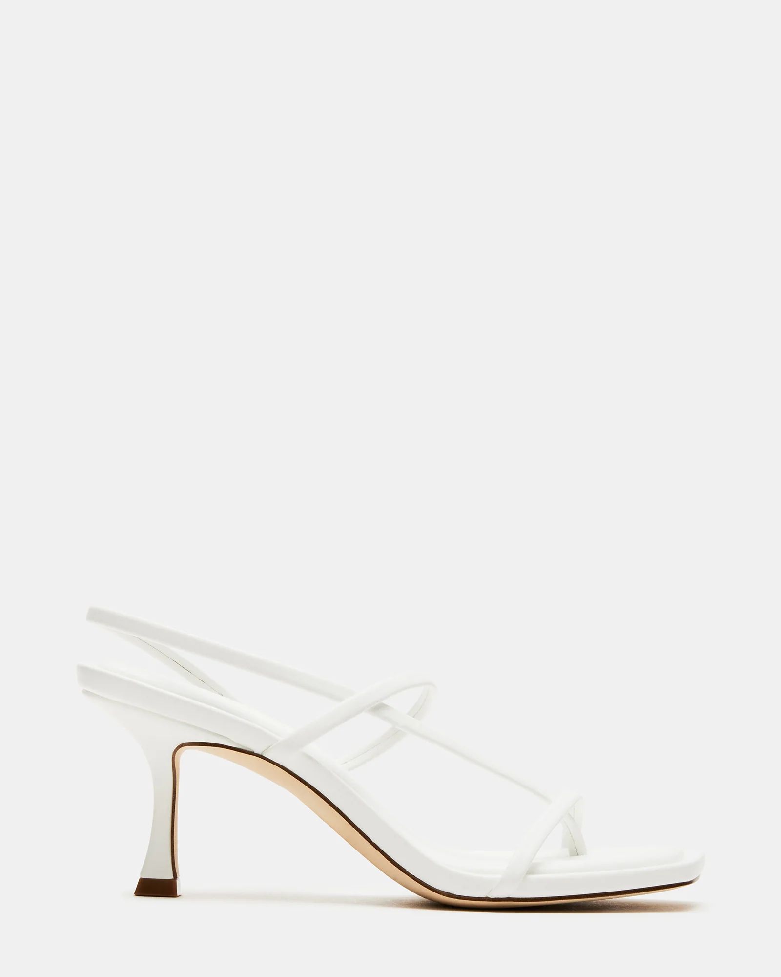 LOCKE White Dainty Strappy Square Toe Heel | Women's Heels | Steve Madden (US)