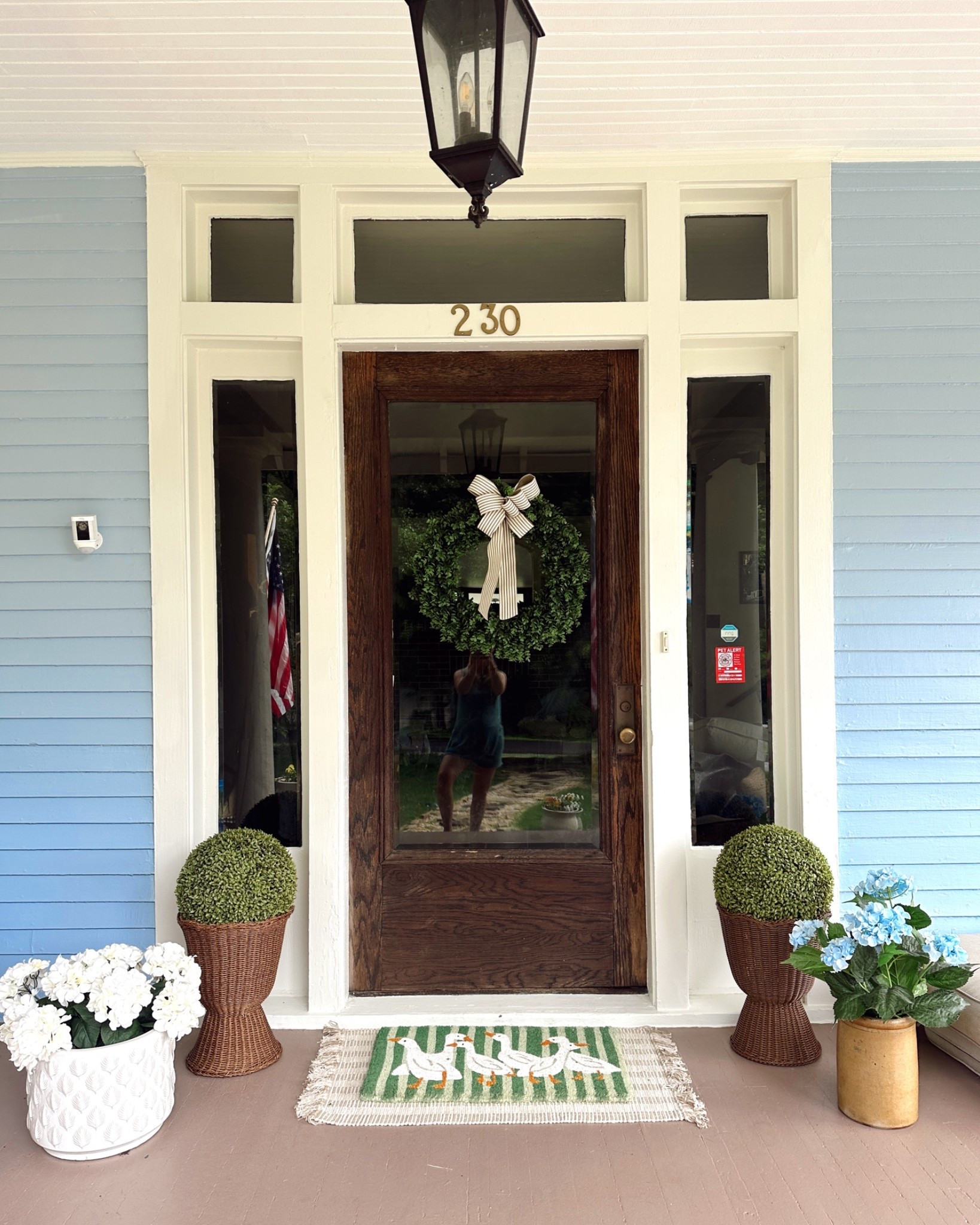 Front porch decor inspo, linking what I can. Especially the cute Walmart woven planters and layering rug

Goose mat is from Garnet Hill
White planter and crock are old. Hydrangeas are from hobby lobby

My Texas House
Urn planter

#LTKHome