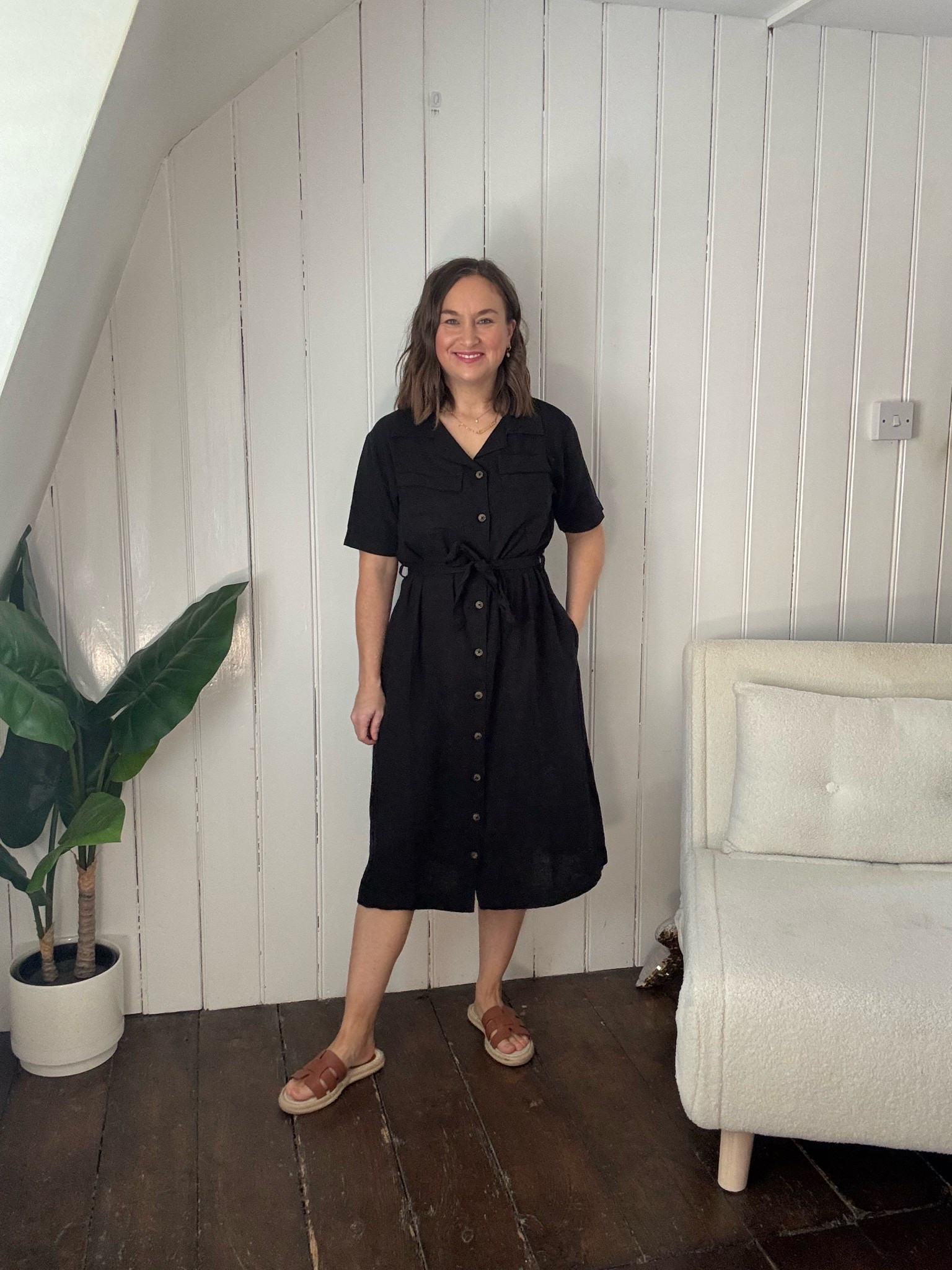 Petite black midi shirt dress, petite summer workwear, petite spring summer outfit 🩷

#LTKsummer #LTKdresses #LTKpetite