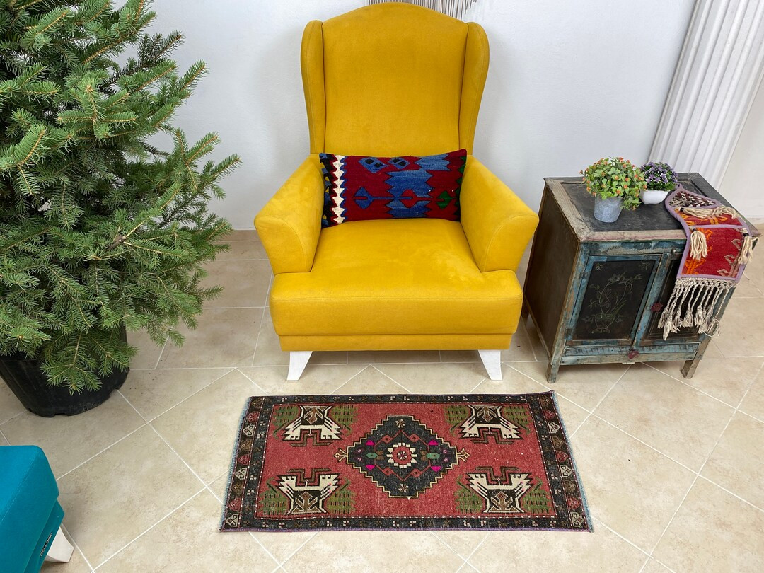 Oushak Rug Vintage Rug Turkish Rug Bath Rug Doormat Rug - Etsy | Etsy (US)