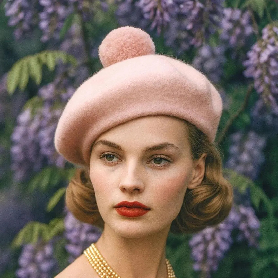 Rose Pink Pure New Wool Beret W/ Handcrafted Pom Pom - Womens Winter Headwear - Etsy | Etsy (US)
