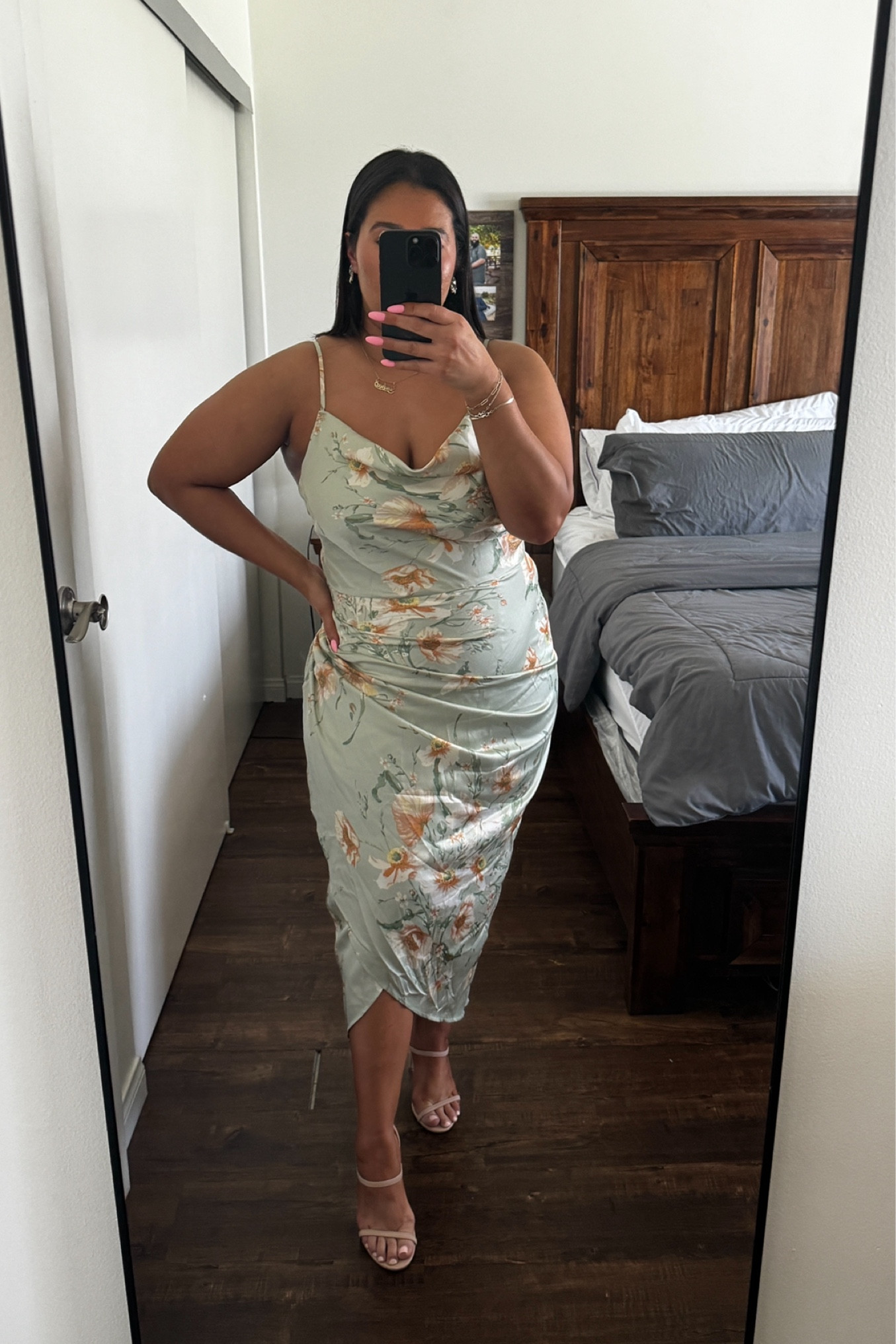 Wedding season is here and this dress NEVER fails me. I love an easy, cute, flirty, and flattering dress that I can feel comfortable in. I love a ruched dress to help the tummy area, and the satin dress always elevates an outfit. I have this dress in two other colors. Such a great wedding guest dress from Amazon 

Dress- large (tts)

Wedding guest dress, wedding guest dress outfit , Amazon dress, midsize outfit , midsize wedding guest dress, satin dress, ruched dress , spring wedding guest outfit , summer wedding guest dress

#LTKWedding #LTKStyleTip #LTKMidsize