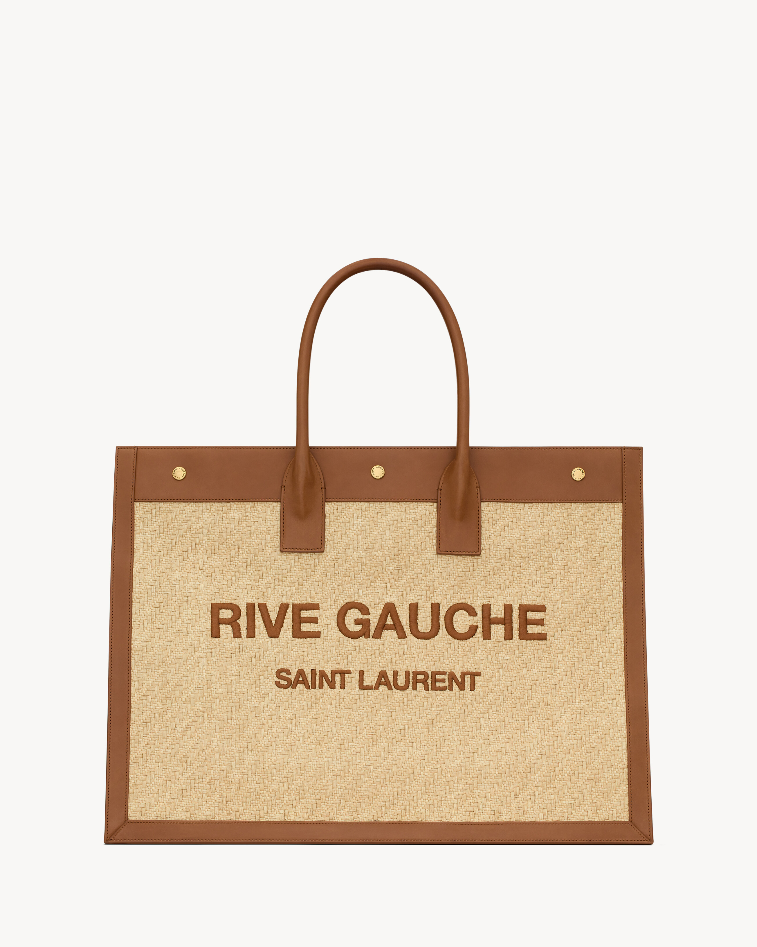 rive gauche in raffia and vegetable-tanned leather | Saint Laurent Inc. (Global)