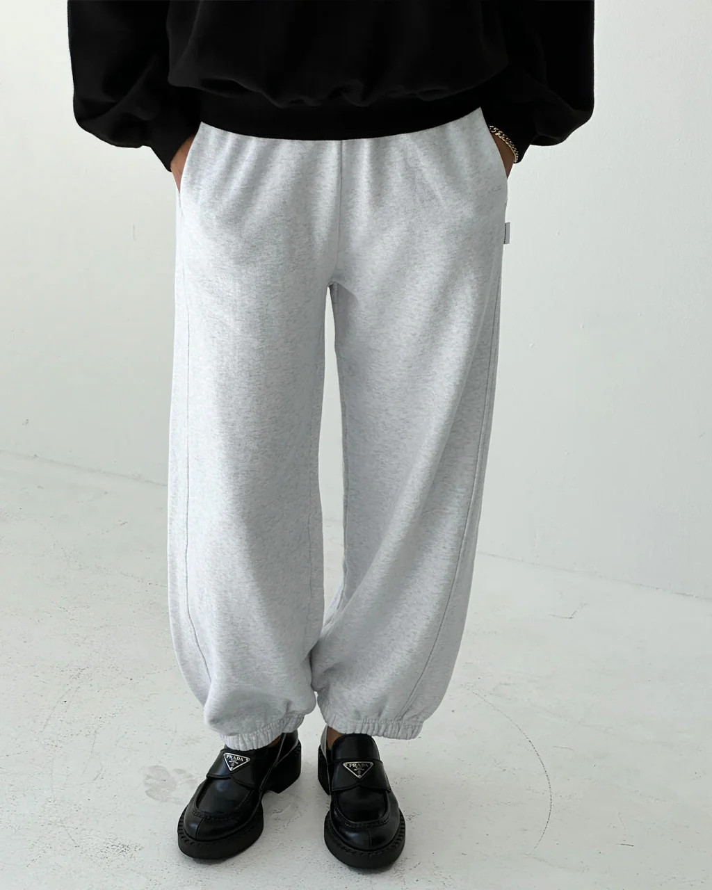 French Terry Balloon Pants - Icy Grey | ban.do
