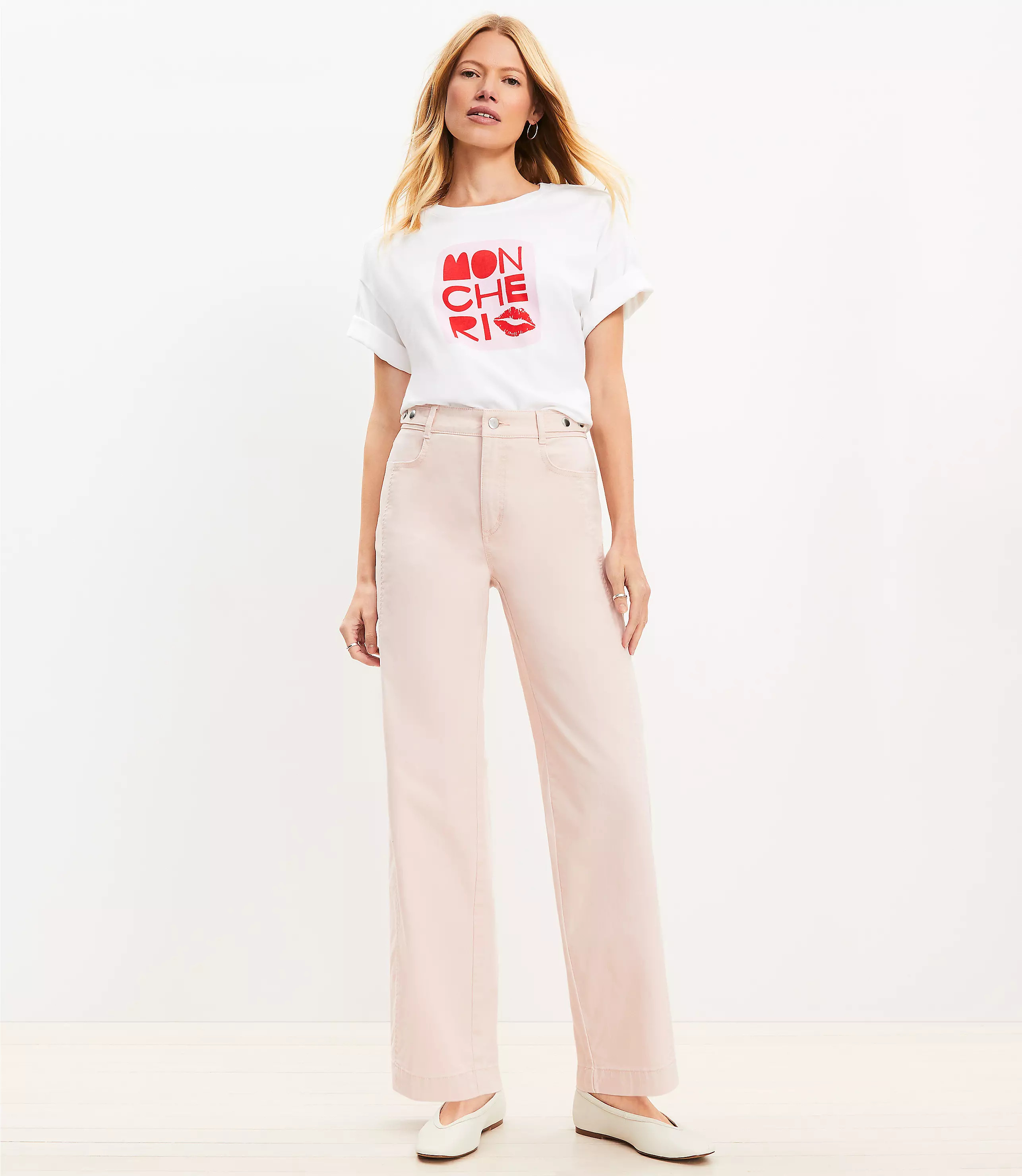 Petite Relaxed Straight Pants in Twill | LOFT