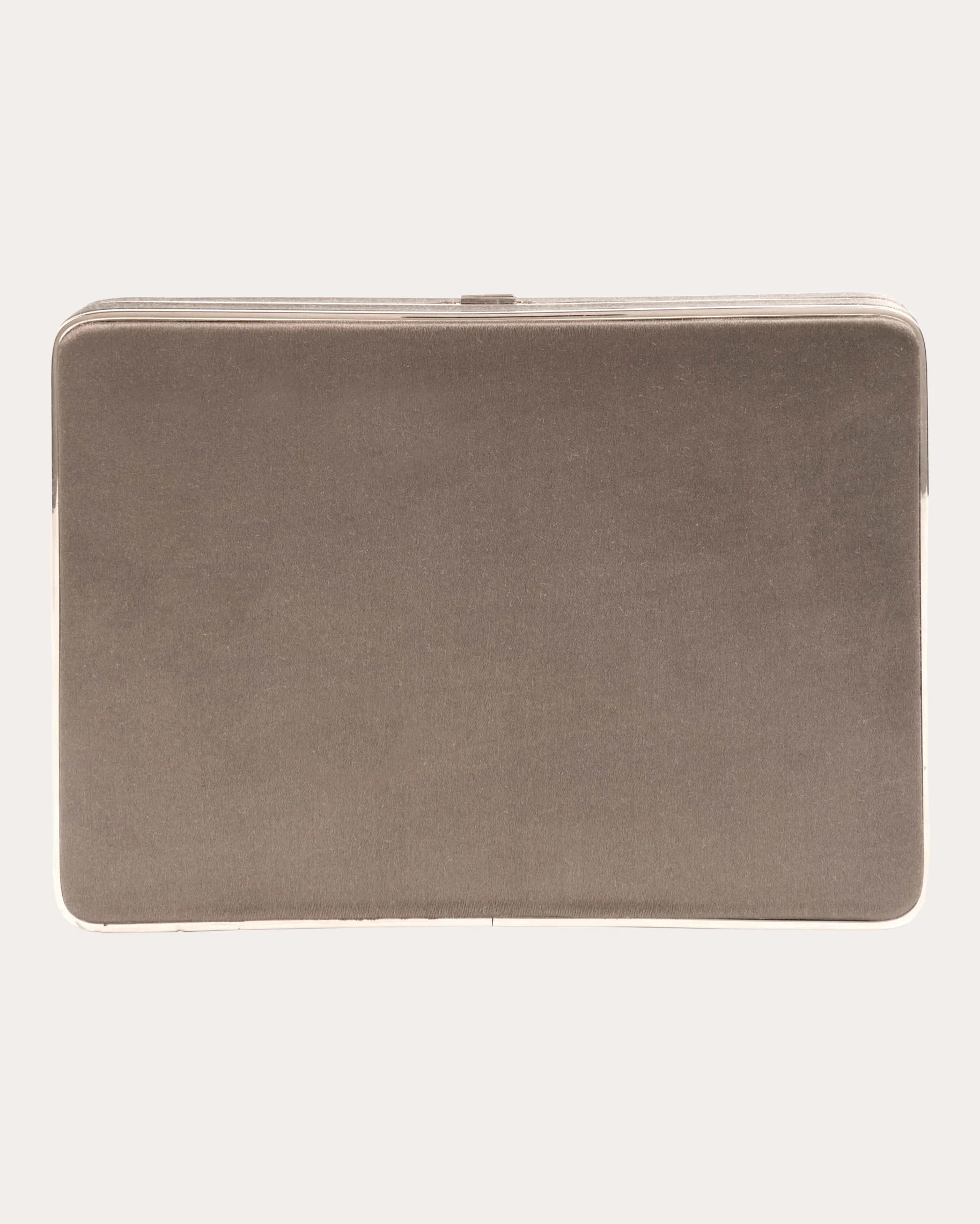 Hunting Season Women's The Square Satin Clutch in Silver Metal | Olivela