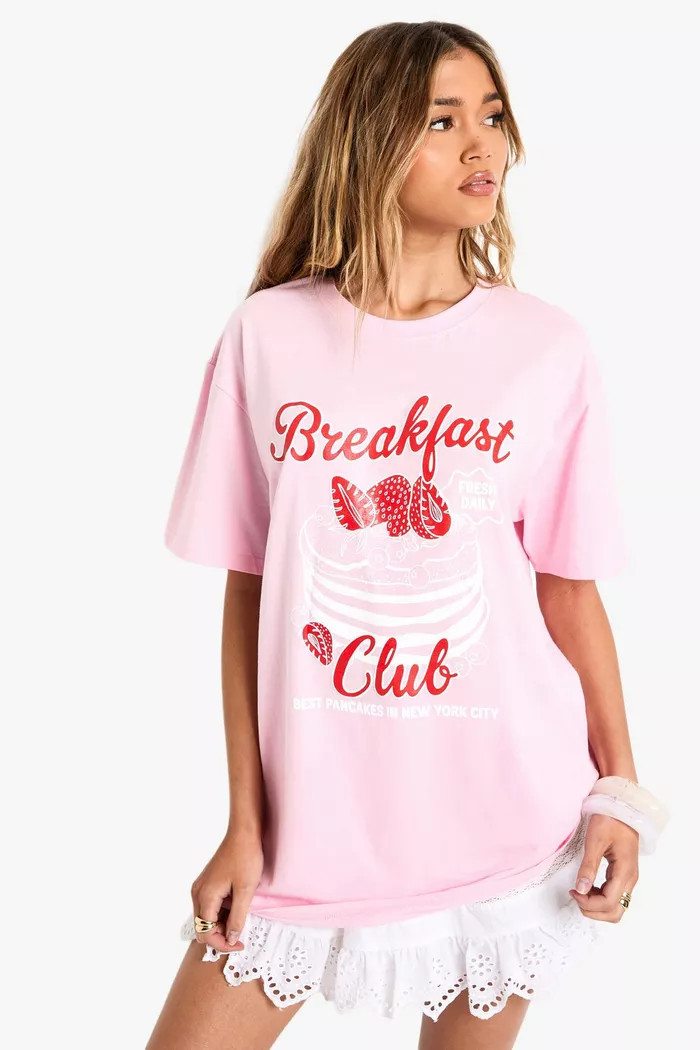Breakfast Club Oversized T-shirt | Boohoo.com (UK & IE)