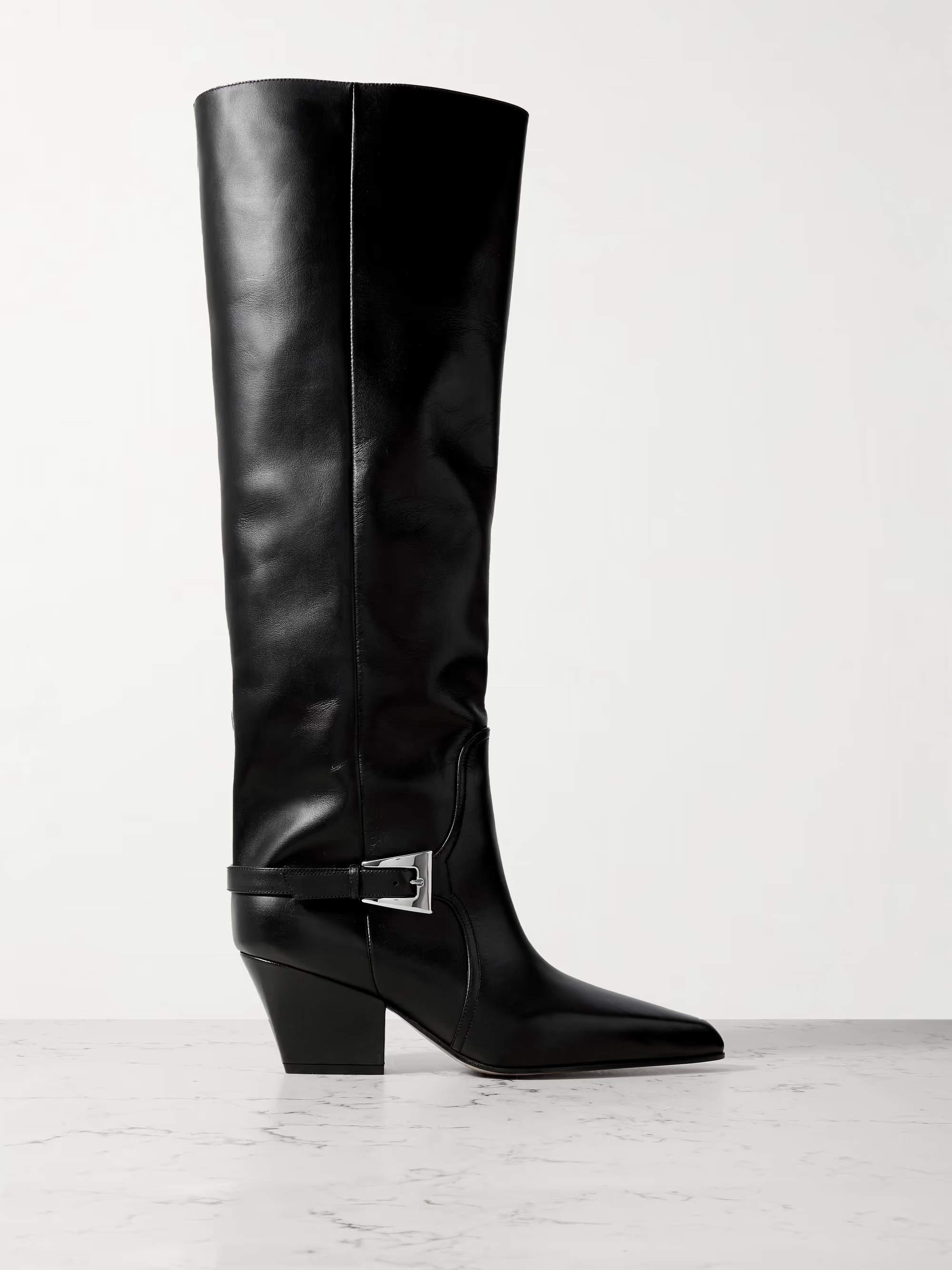 Jane buckled leather knee boots | NET-A-PORTER (US)