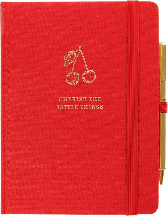 Graphique Cherry Lined Journal Plus Pen Luxe Collection, cuaderno de tapa dura para escribir, est... | Amazon (US)