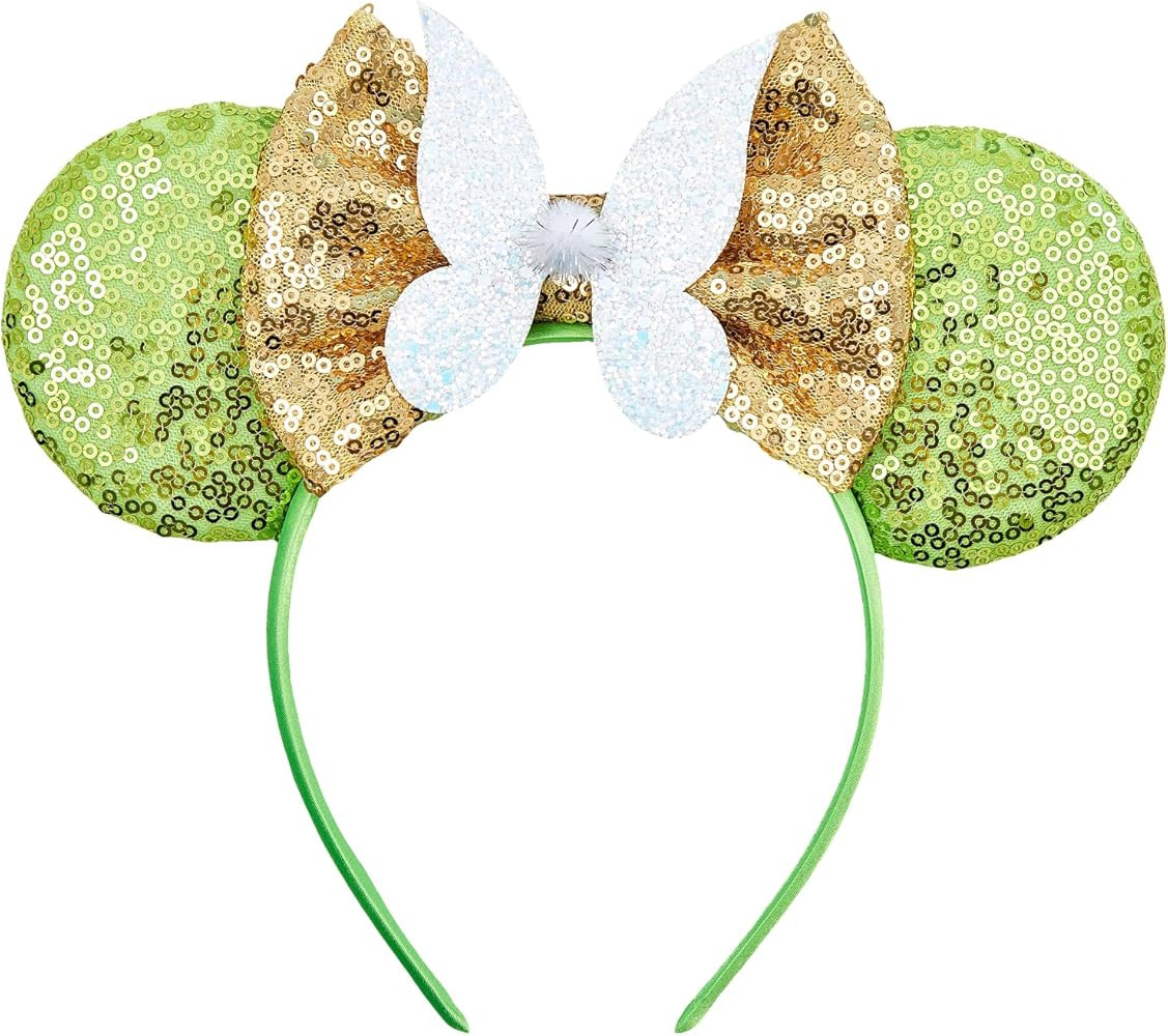 Mouse Ear Headbands for Women Giltter Bow Headband for Girls Birthday Party Decorations | Amazon (US)