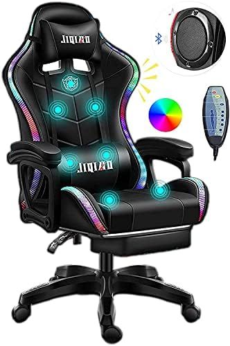 Gaming Chair with Bluetooth Speakers, Video Game Chairs Gaming Lights- Ergonomic Massage Gaming C... | Amazon (US)