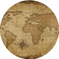 Round World Map Photography Backdrop, Vintage Travel Compass Birthday Party Decor Circle Background  | Etsy (US)