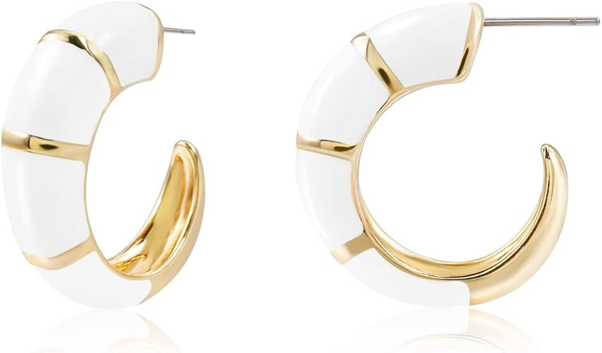 CONRAN KREMIX Colorful Chunky Gold Plated Hoop Earrings For Women Statement Summer Earrings Trend... | Amazon (US)
