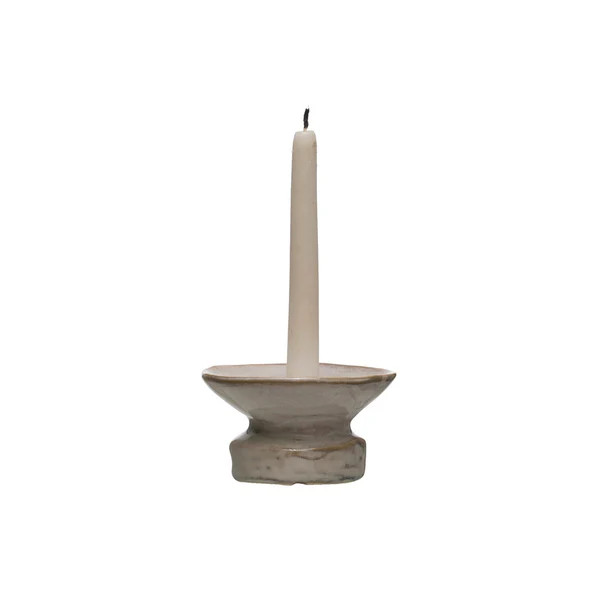 Stoneware Taper Candle Holder | Monika Hibbs Home