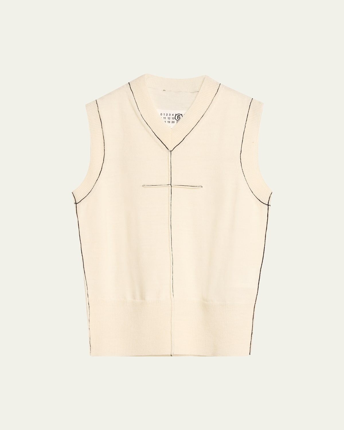 Fitted Contrast-Stitch Top | Bergdorf Goodman