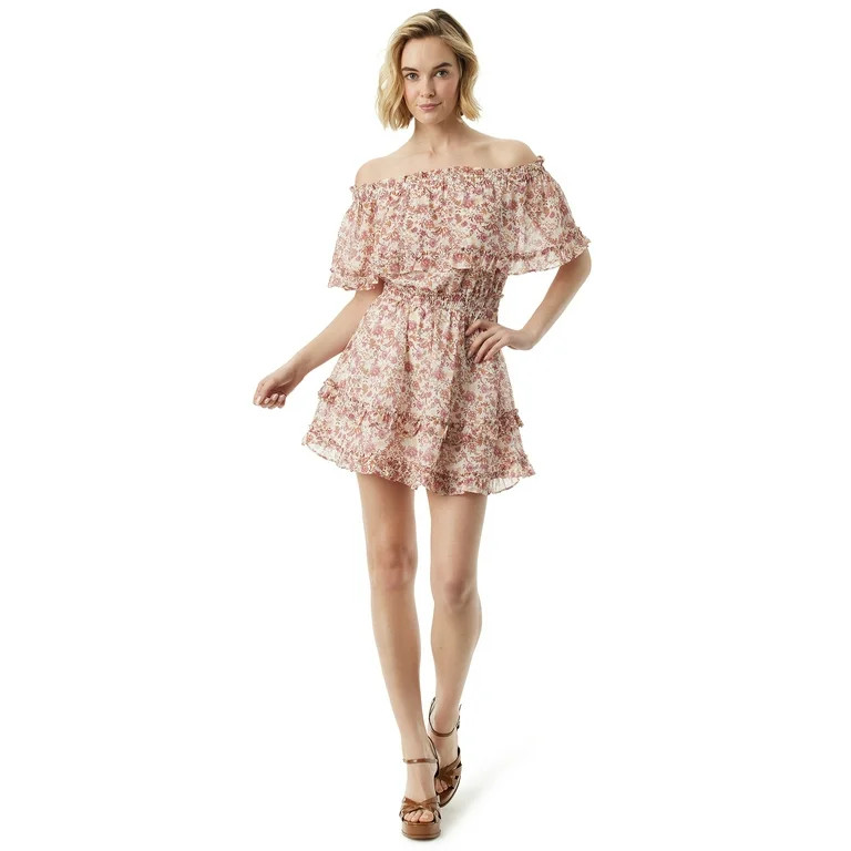 Jessica Simpson Women's and Women's Plus Amelia Ruffle Short Dress | Walmart (US)
