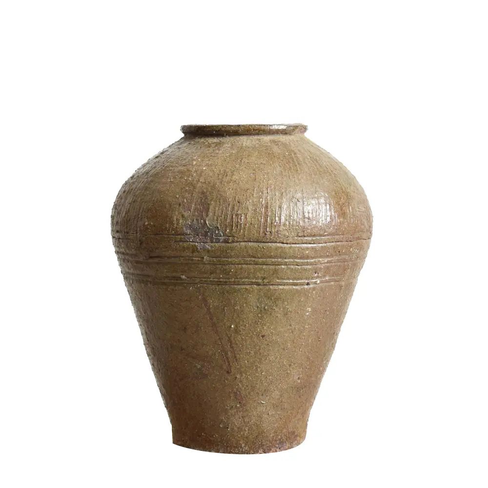 Small Antique Terracotta Vase Rice Wine Jar | Chairish
