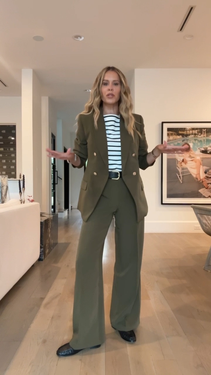 Designer vibes without the designer price tag ✨ @WalmartFashion suiting is seriously next level!! I can’t get over how chic and well-made it feels #WalmartPartner #WalmartFashion 

Pro tip: Size down in scoop 
Coco’s sizing👇
Green pants: 0
Green suit jacket: small 
Striped pants: 0
Striped suit jacket: small 

#LTKSeasonal #LTKWorkwear #LTKStyleTip