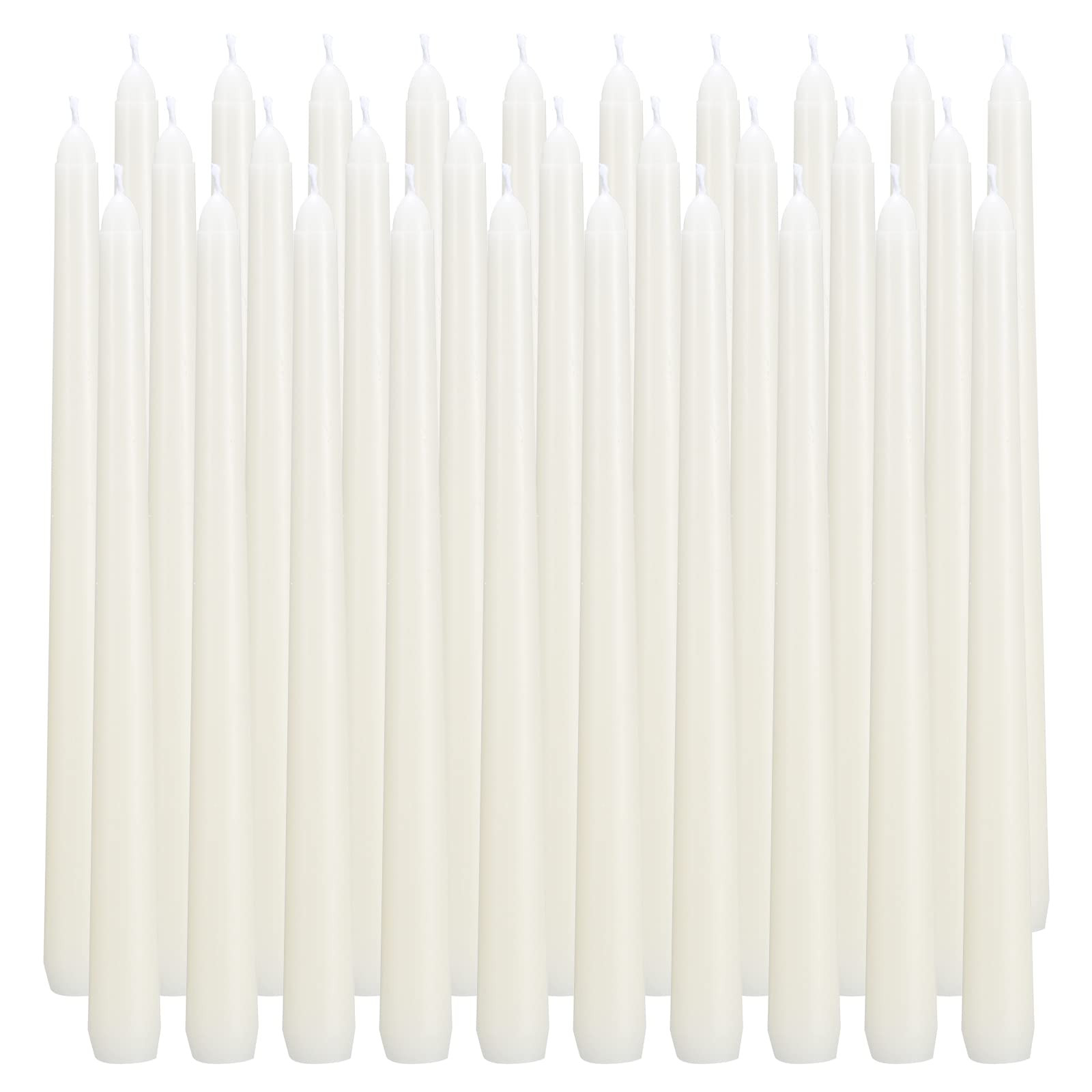 qinxiang 30 Pack Ivory Taper Candles, 10 inch (H) Dripless, Unscented Dinner Candle, Smokeless Ta... | Amazon (US)