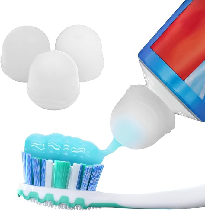 Chrome Cherry SqueezMe Self-Closing Toothpaste Caps, Silicone Lid for Kids & Adults, No Mess Toot... | Amazon (US)