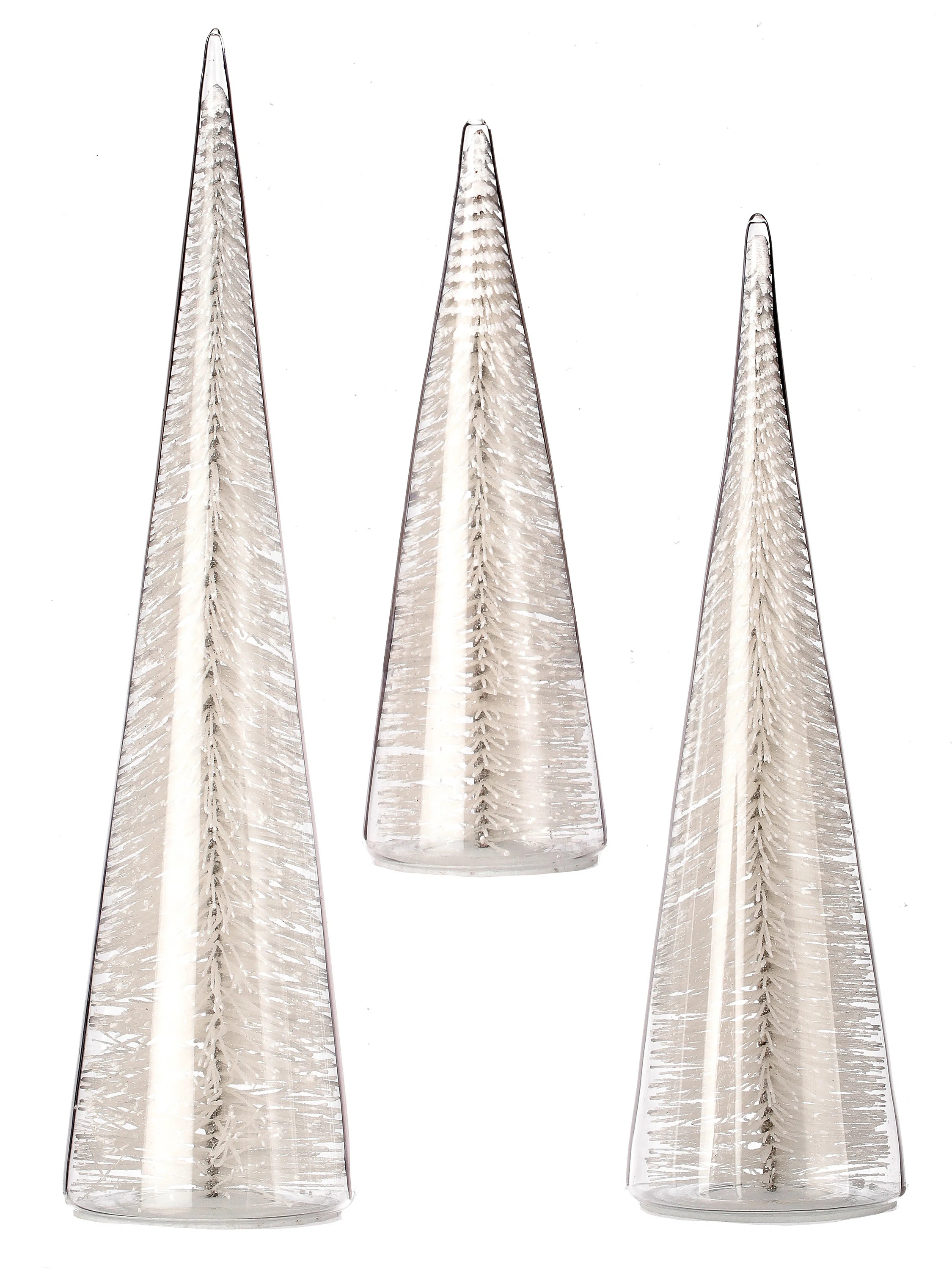 The Holiday Aisle® 7/11/13" Bristle In Glass Tree Set of 3 | Wayfair | Wayfair North America