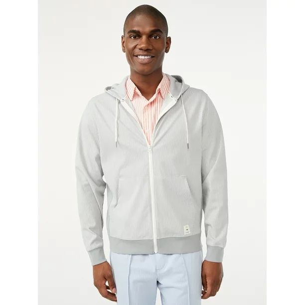 Free Assembly Men's Full Zip Twill Knit Hoodie | Walmart (US)